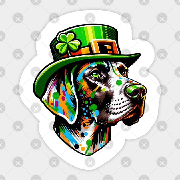 Lively German Shorthaired Pointer Enjoys Saint Patrick's Day Sticker by ArtRUs